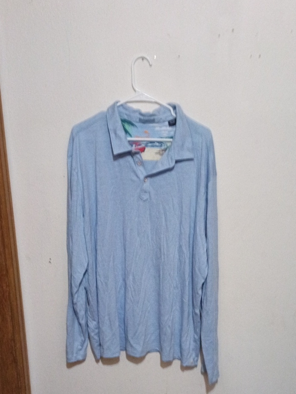 Tommy Bahama Light Blue Long-Sleeve Polo